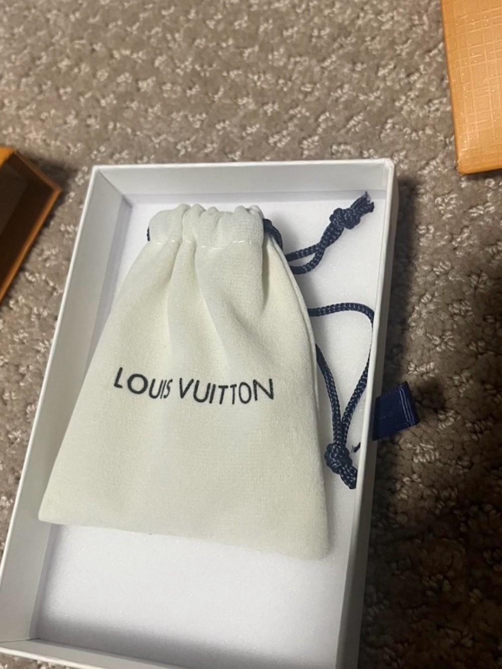 Authentic Louis Vuitton Gold-Tone Crystal LV Logo Earrings - Picture 3 of 5